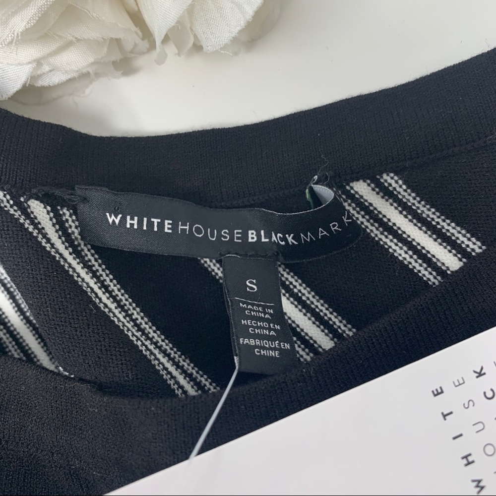 NEW WHBM Long sleeve V Neck Stripe - Picture 6 of 6